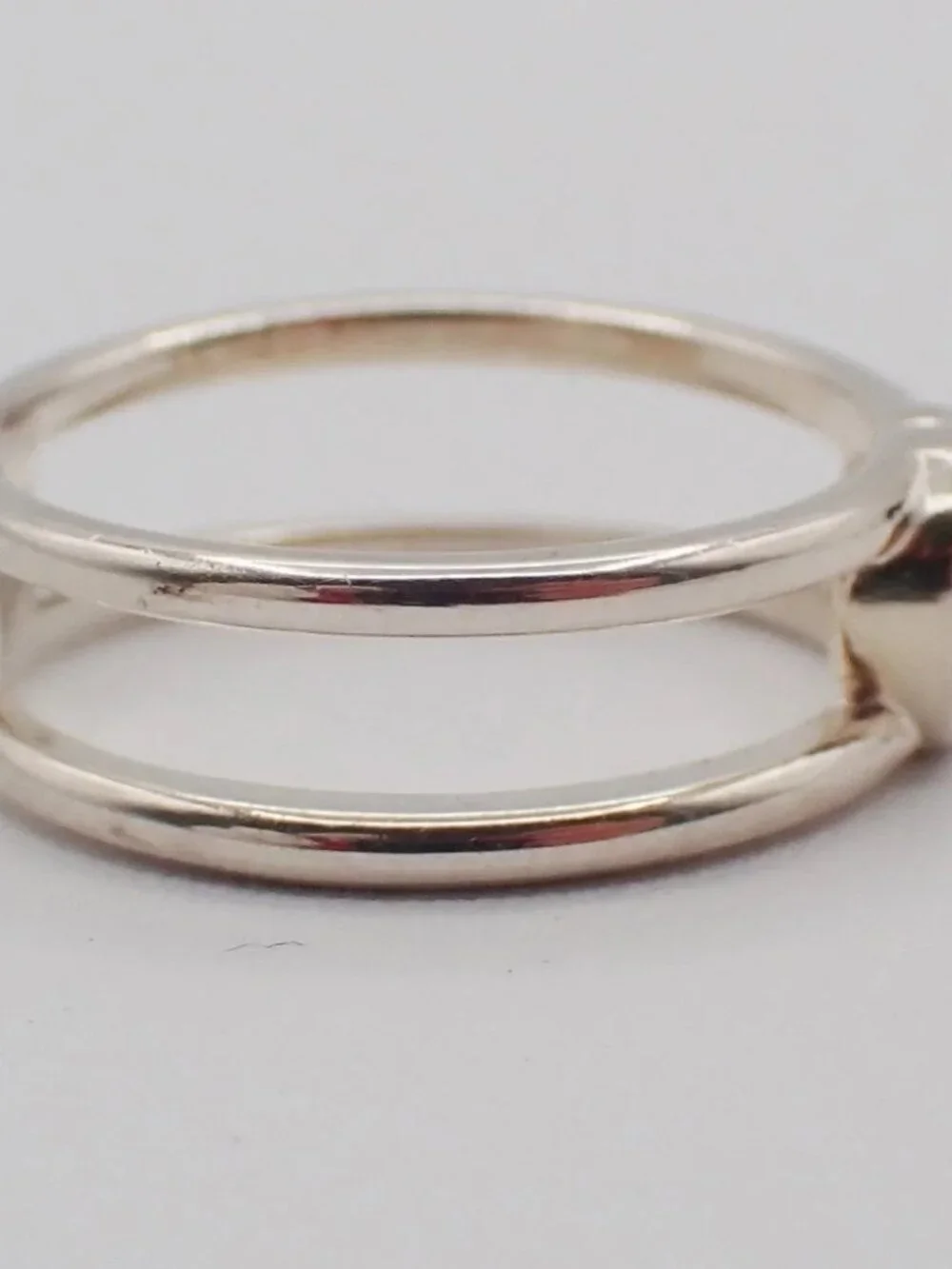 GUCCI Interlocking G Logo Ring Silver 925 Size JP14 US7 Italy Accessory 60KC874 - Picture 4 of 11